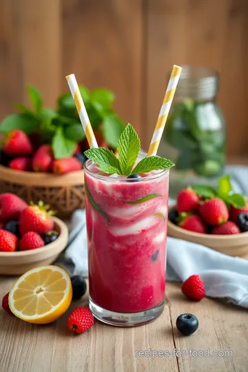 Refreshing Blend Berry Mojito Smoothie ingredients