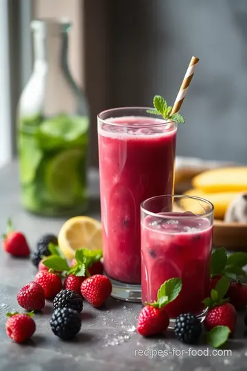 Refreshing Blend Berry Mojito Smoothie presentation