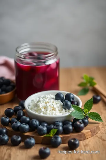 Mixing Blueberries for Refreshing Summer Drink ingredients