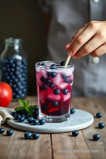 Mixing Blueberries for Refreshing Summer Drink presentation