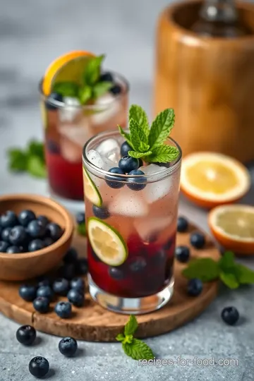 Refreshing Blueberry Mojitos presentation