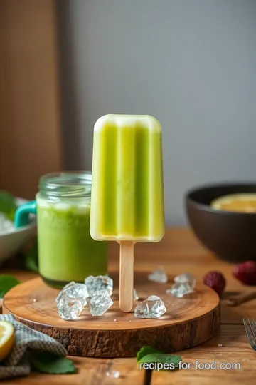 Refreshing Green Tea Coconut Popsicles presentation