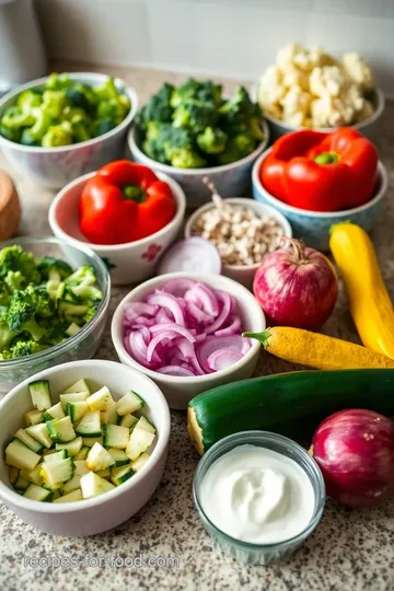 Roasted Vegetables with Spicy Sauce ingredients