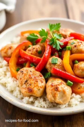 Chicken with Sweet Peppers presentation