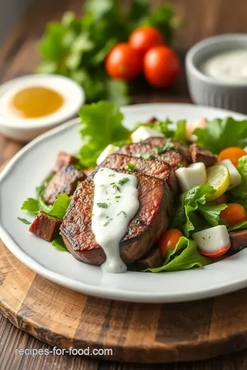 Whole30 Steak Salad with Creamy Ranch Dressing presentation