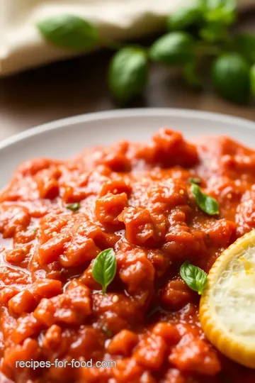 Homemade Italian Marinara Sauce presentation