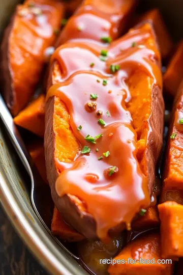 Crockpot Sweet Potatoes with Maple Cinnamon Glaze presentation