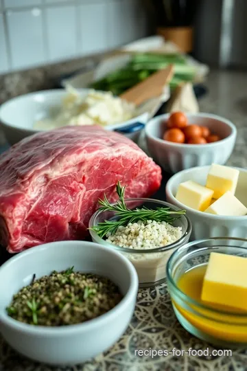 Sous Vide Prime Rib with Garlic Herb Butter ingredients