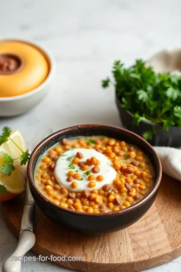 Simmered Lentils in Creamy Coconut Delight presentation