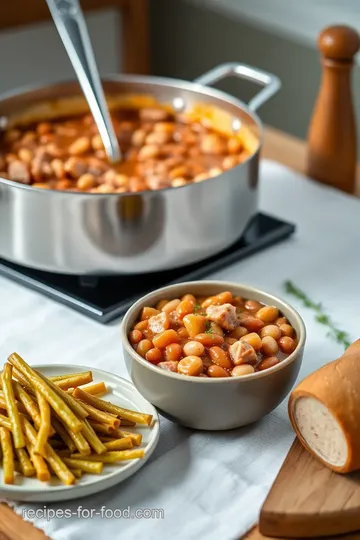 Stovetop Creamy Great Northern Beans with Ham presentation