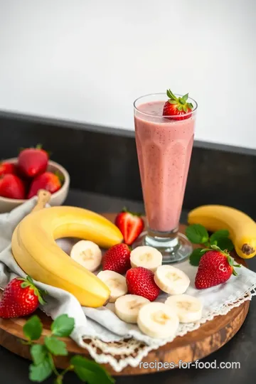 Strawberry Banana Kombucha Chia Smoothie presentation