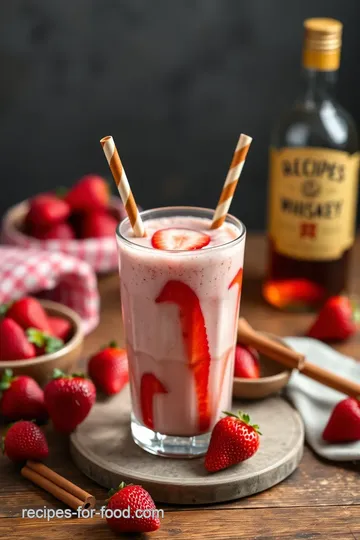 Strawberry Cinnamon Whiskey Cocktail presentation