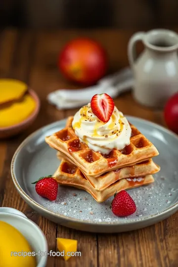 Best Paleo Waffles with Mango-Coconut Cream presentation