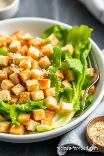 Classic Caesar Salad with Parmesan Cheese presentation