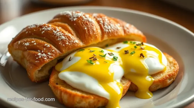 Pterodactyl Eggs Benedict on a Croissant